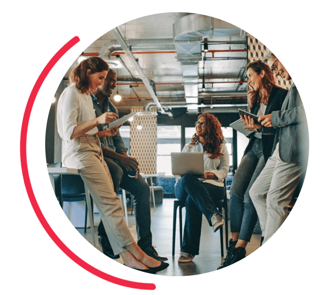 Image of entropenours discussing a startup. 