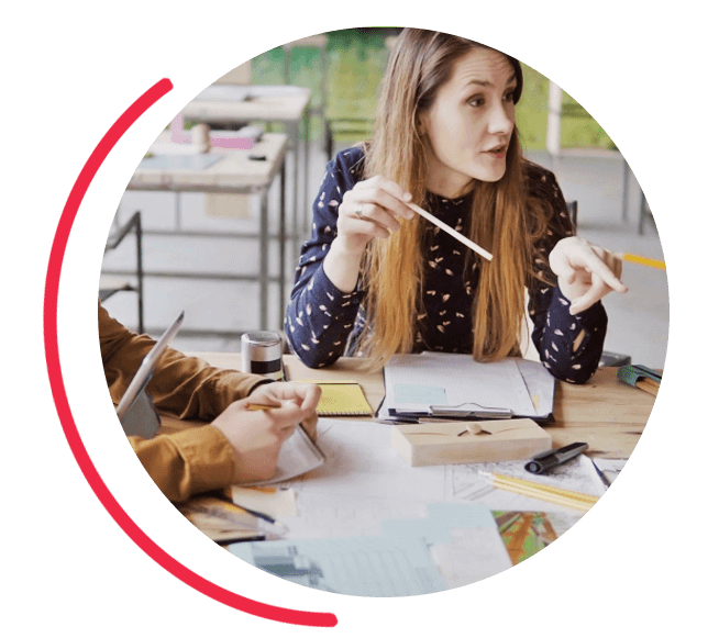 Image of a brainstorming session for a startup business. 