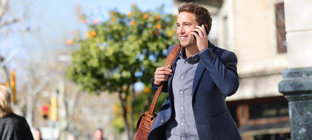 a business man on the phone