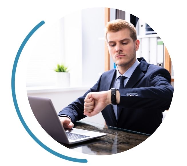 man checking watch