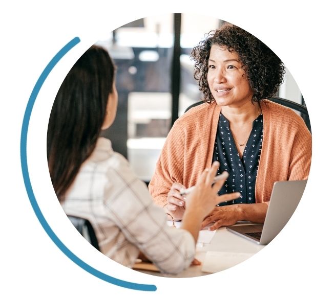 woman in interview