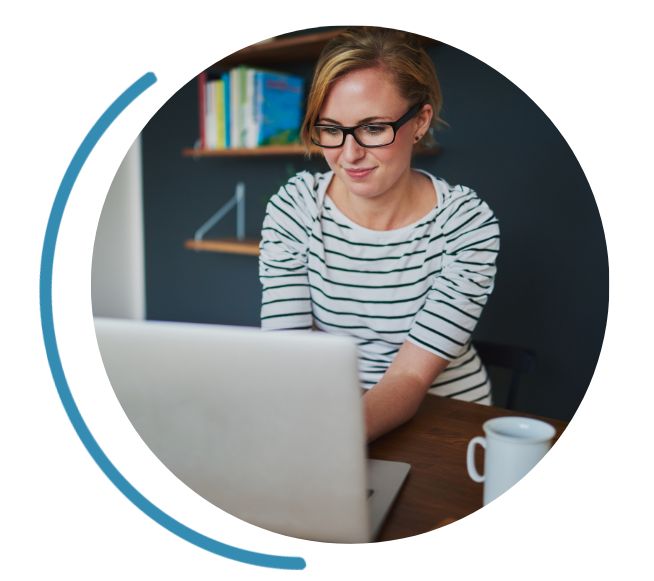 woman on computer