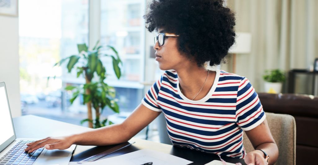 woman on computer