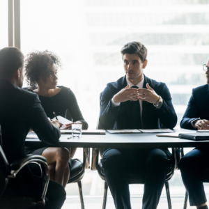 team of business professionals having a meeting