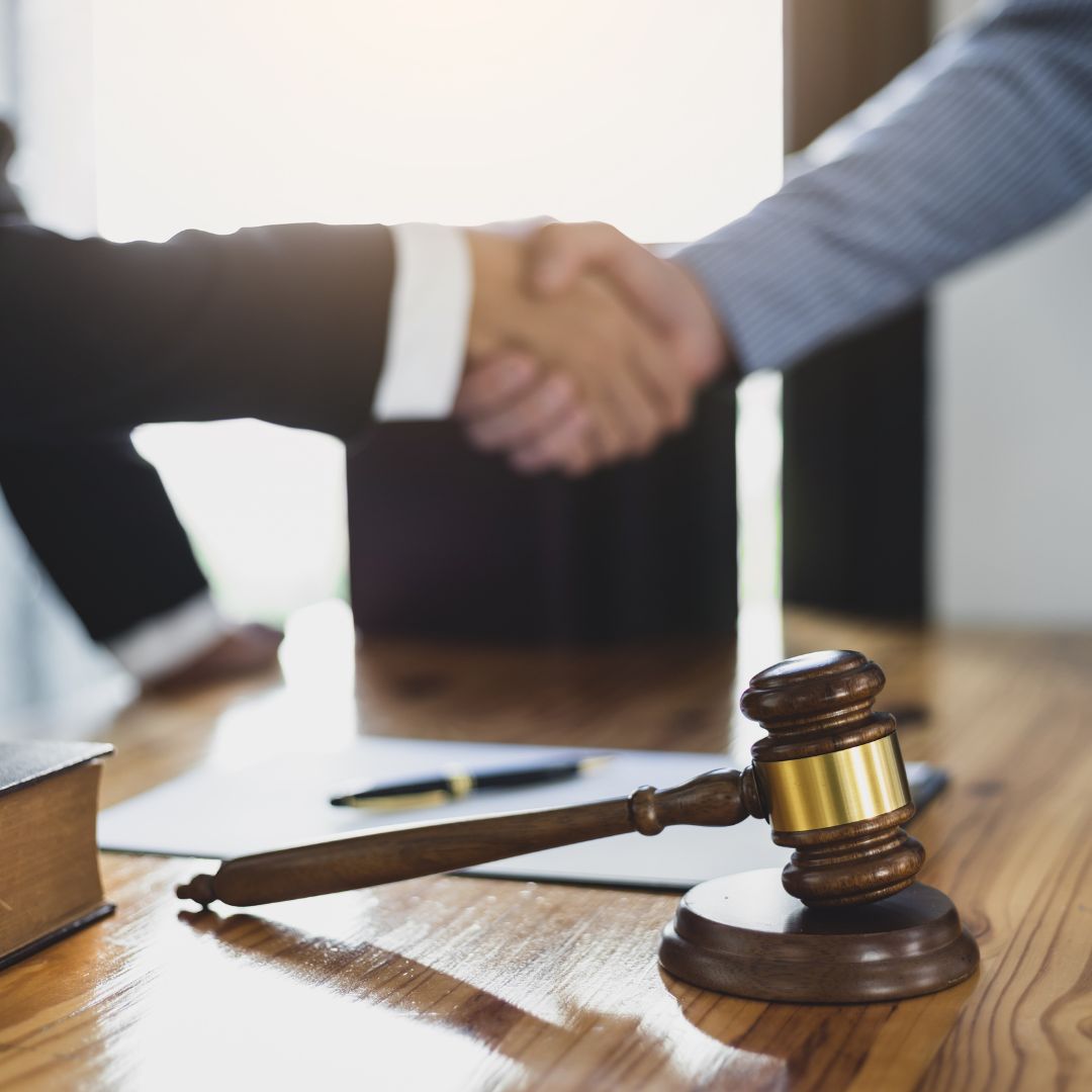 Business lawyer meeting with client