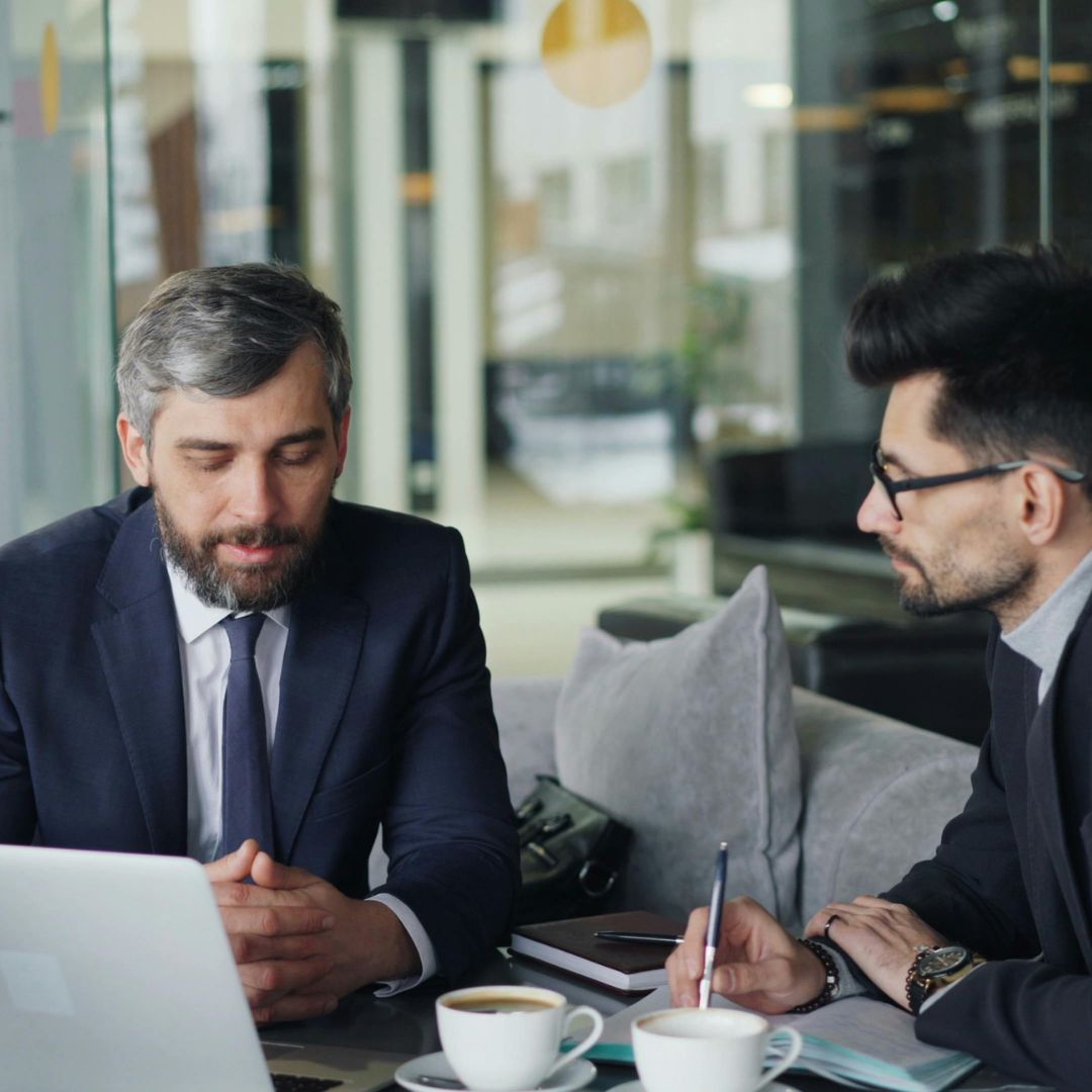 people discussing business