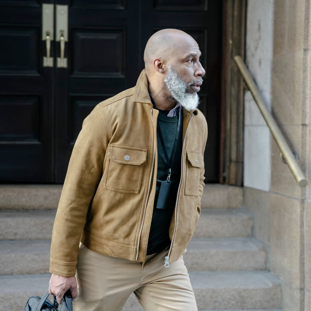 man leaving the office