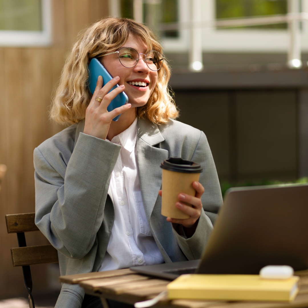 image of a business phone call